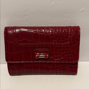 Liz Claiborne Crimson Croc-Embossed Wallet